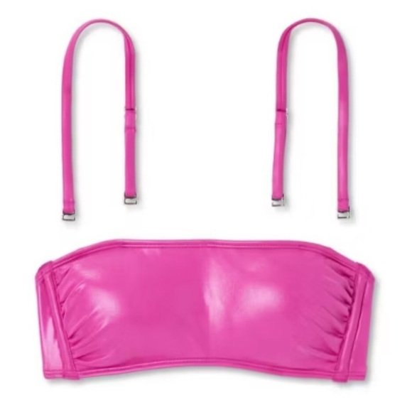 Faux Leather Bandeau Bikini Top - Picture 4 of 5